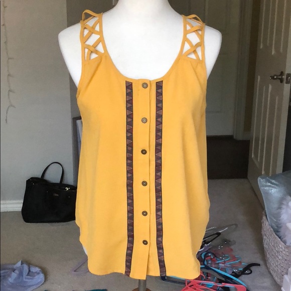 Aztec Mustard Tanktop - Picture 1 of 3